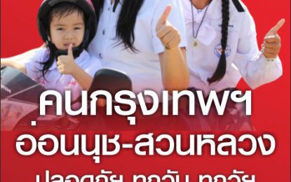 คนอ่อนนุช/กรุงเทพฯ (ร่วมเปลี่ยนแปลงประเทศไทย) สวมหมวกนิรภัย100% ทั้งคนขับและคนซ้อนท้าย 