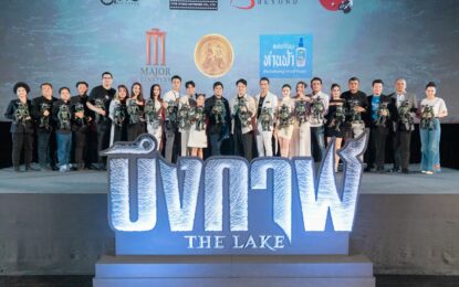 ฮอลลีวู้ด (ไทยแลนด์) เปิดตัวหนังฟอร์มยักษ์ “The Lake บึงกาฬ” ยกทัพนักแสดงไทย-จีน ร่วมเป็นสักขีพยานในการมาของ “ไทจู” สัตว์ประหลาดยักษ์สัญชาติไทย พร้อมเผย ภาพยนตร์ความยาว 5 นาที ให้ชมครั้งแรก ก่อนออกอาละวาดในโรงภาพยนตร์ 18 ส.ค.นี้