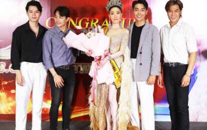 ดร.ชายแฮ็คส์ นำทีมนักแสดงร่วมแสดงความยินดี “ฮันนี่-ณภัค” คว้ามงกุฎ Mrs. Grand International2022 และเปิดตัวซีรีสธ์รรมะ “พระนางสุเมธา”