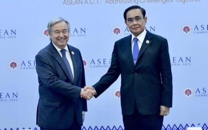 นายกฯ หารือ เลขาธิการ UN เดินหน้าความร่วมมืออย่างเป็นรูปธรรม พร้อมสนับสนุน “Our Common Agenda” เพื่อให้ทุกภาคส่วนสามารถบรรลุ SDGs