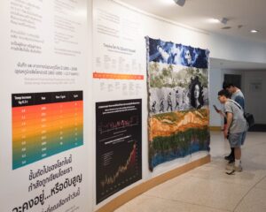 CO2 ต้องหยุด มนุษย์ต้องรอด “มนุษยชาติจะถูกปกป้อง…หรือถูกทำลาย? ทางเลือกอยู่ในมือคุณ”                                                              PASAYA ชวนสำรวจชะตากรรมของมนุษยชาติ ผ่านนิทรรศการศิลปะสิ่งทอ “ผลึกอารยธรรมมนุษย์ (ที่กำลังใกล้วันดับสูญ)” ณ หอศิลปวัฒนธรรมแห่งกรุงเทพมหานคร